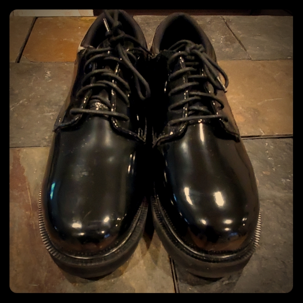 Bates Black class A shiney shoes.